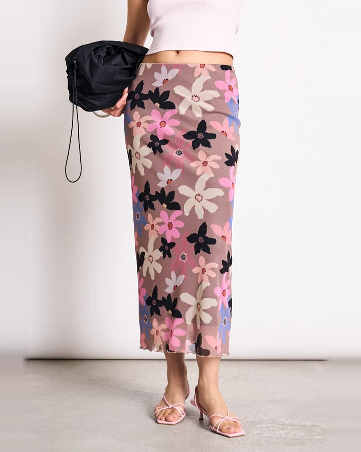JAN 'N JUNE Damen vegan Maxirock Mesh Smuk Wild Bloom