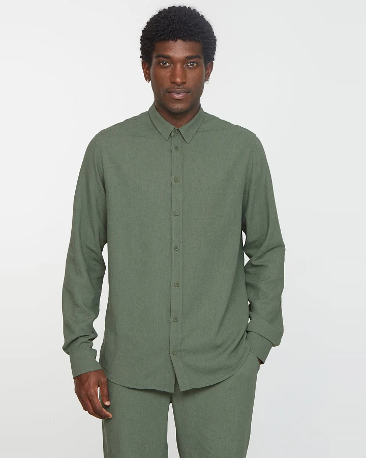Recolution Herren vegan Hemd Muskatnuss Khaki