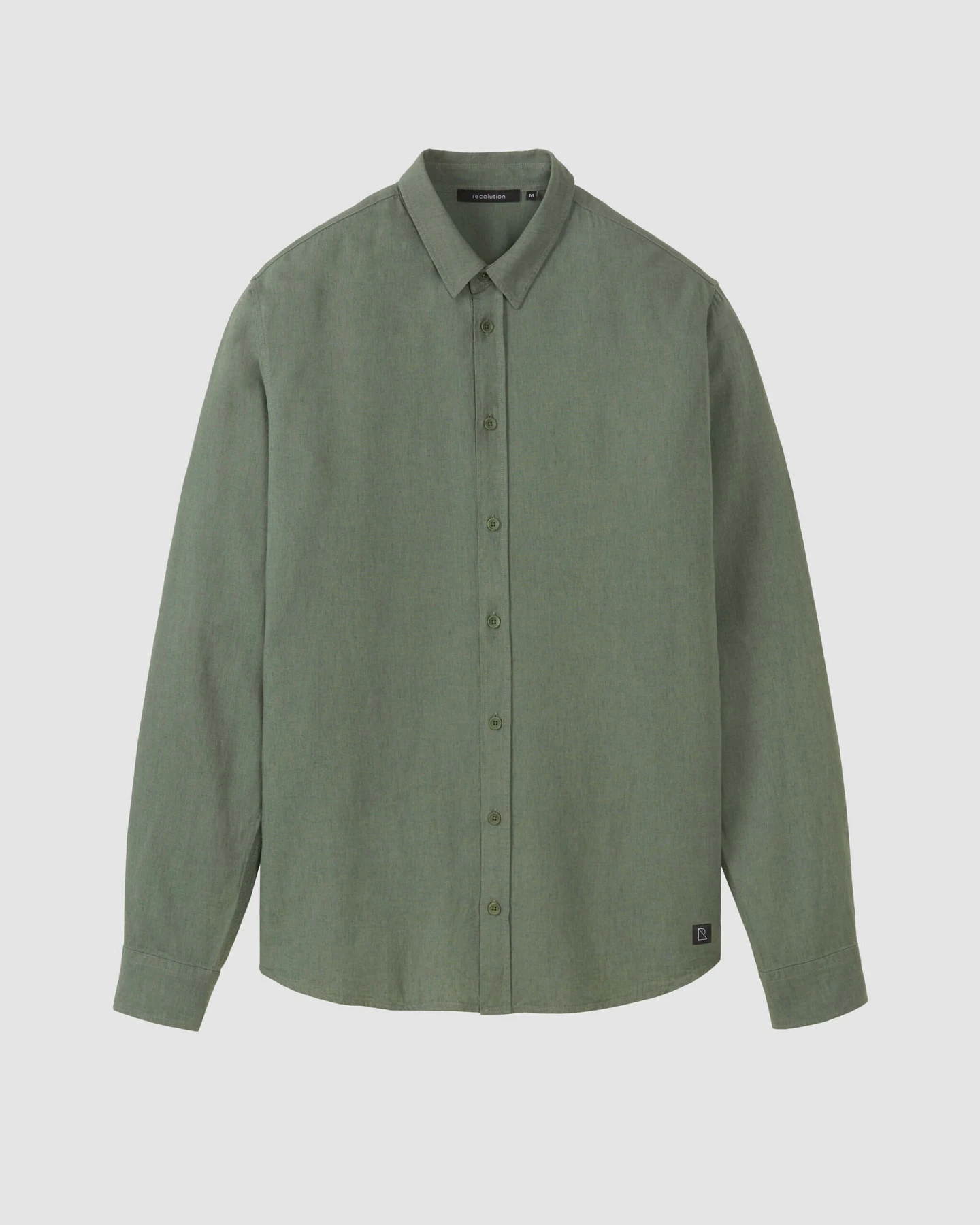 Recolution Herren vegan Hemd Muskatnuss Khaki – Ansicht 2