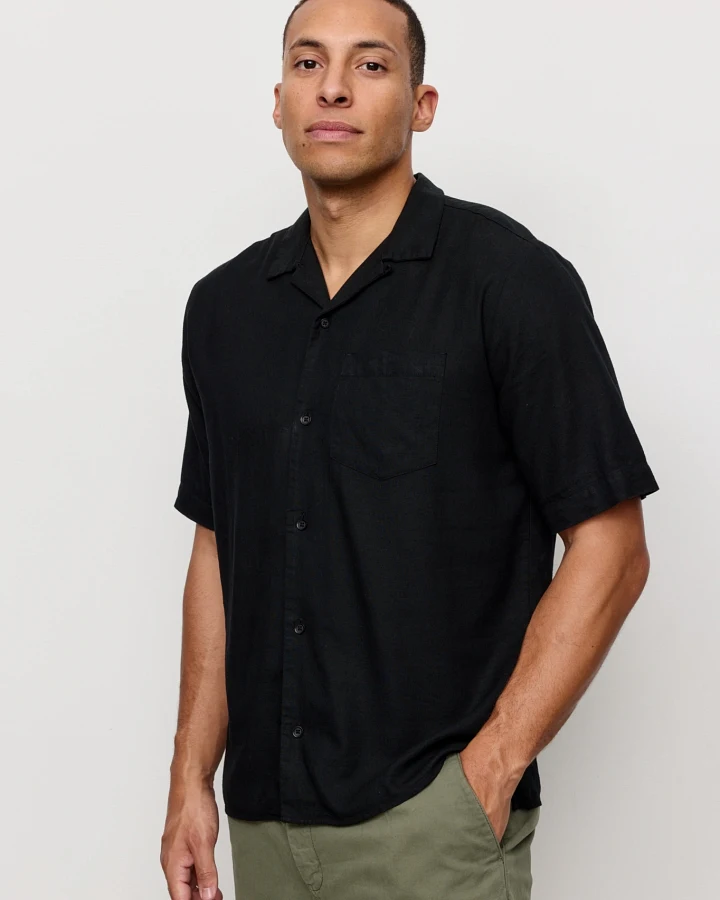 Recolution Herren vegan Hemd Kaktus Schwarz