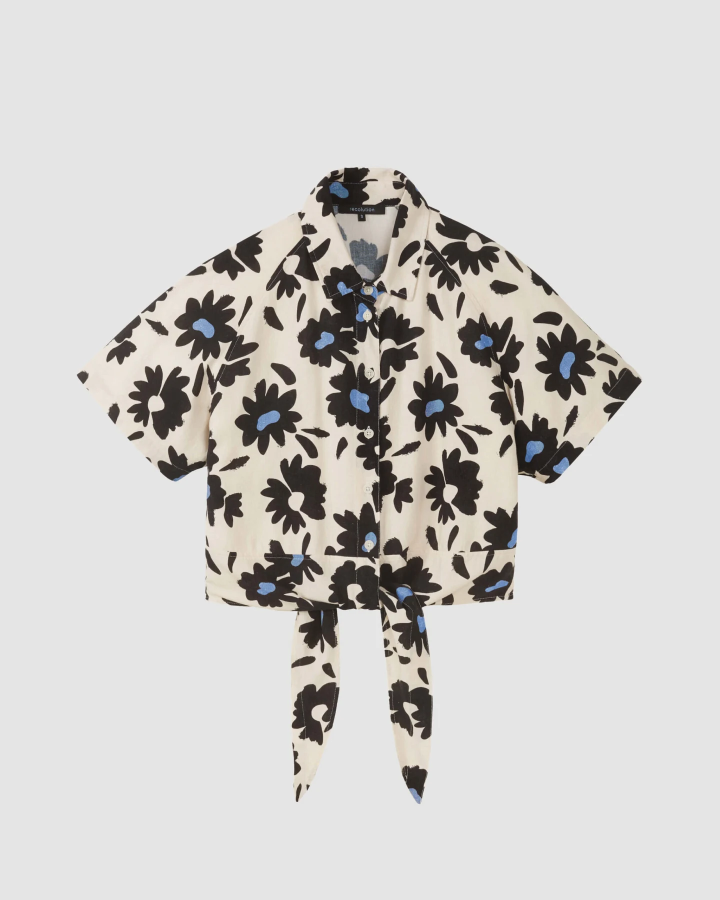 Recolution Damen vegan Bluse Ocra Bloom Electric Blue – Ansicht 2
