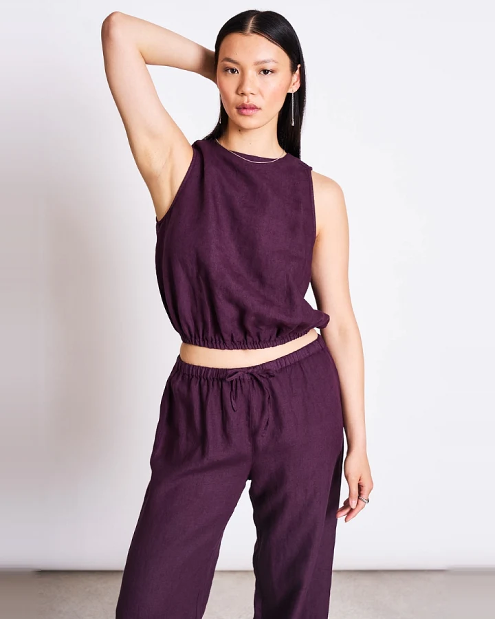 JAN 'N JUNE Damen vegan Cropped Top Lupin Cherry Lacquer
