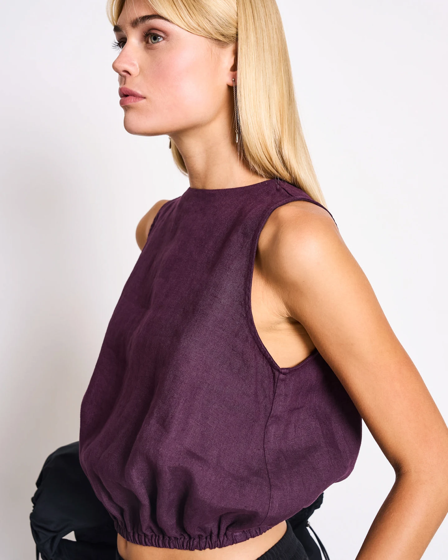JAN 'N JUNE Damen vegan Cropped Top Lupin Cherry Lacquer – Ansicht 2