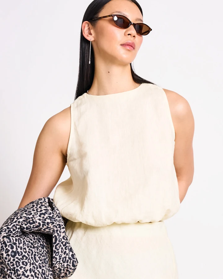 JAN 'N JUNE Damen vegan Cropped Top Lupin Hellgelb