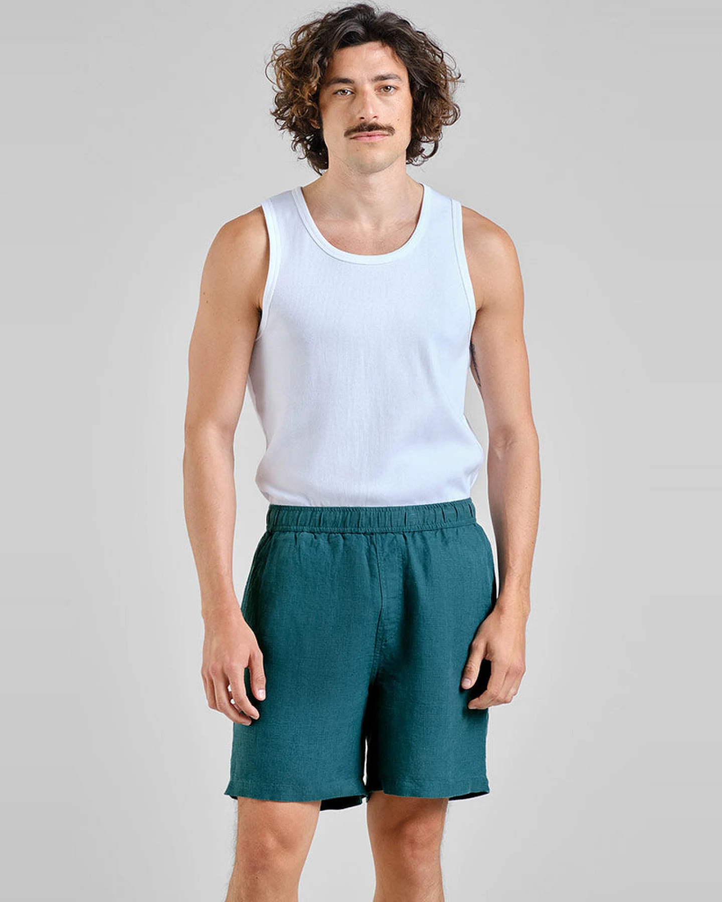 DEDICATED Herren vegan Shorts Sibbarp Grün – Ansicht 2