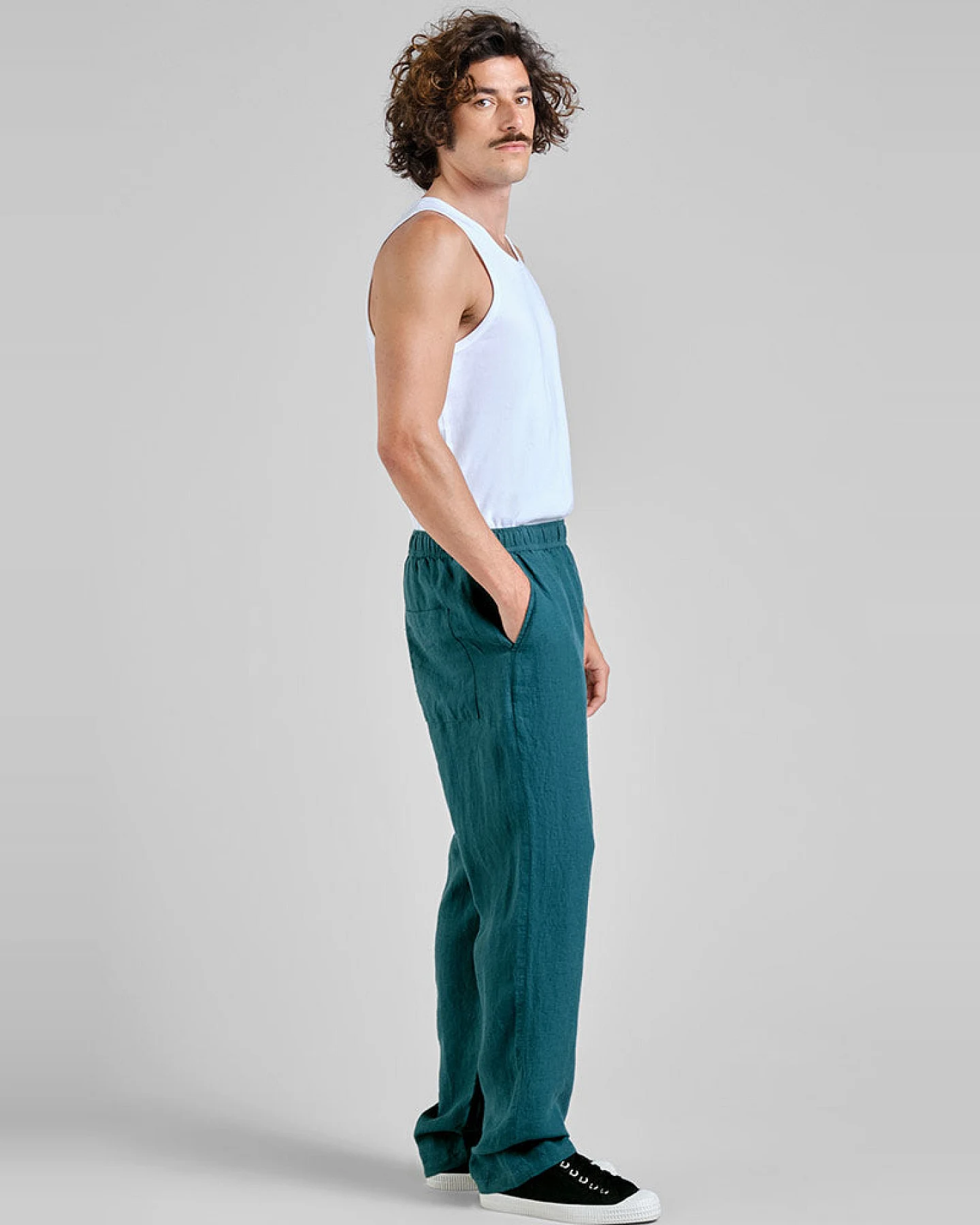 DEDICATED Herren vegan Hose Borrby Green – Ansicht 2