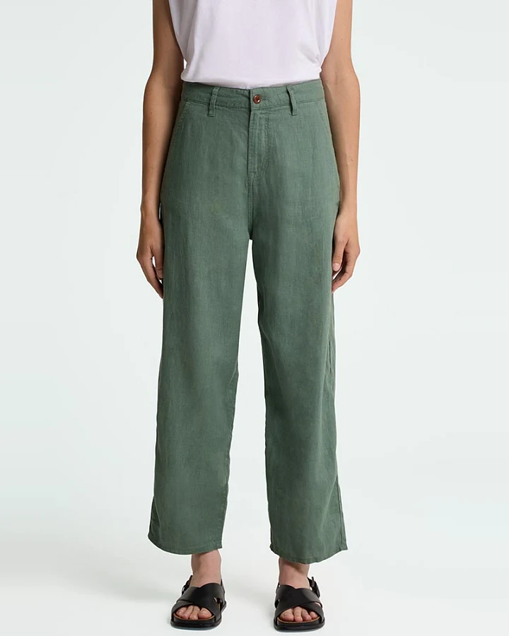 Kings of Indigo Damen vegan Hose Leila Dunkel Waldgrün