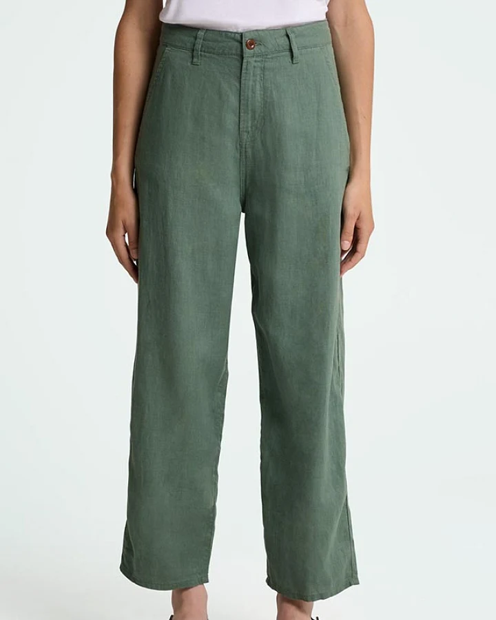 Kings of Indigo Damen vegan Hose Leila Dunkel Waldgrün