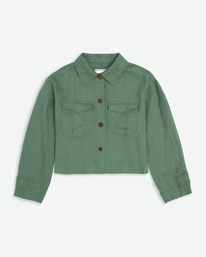 Kings of Indigo Damen vegan Jacke Riona Dunkelwaldgrün