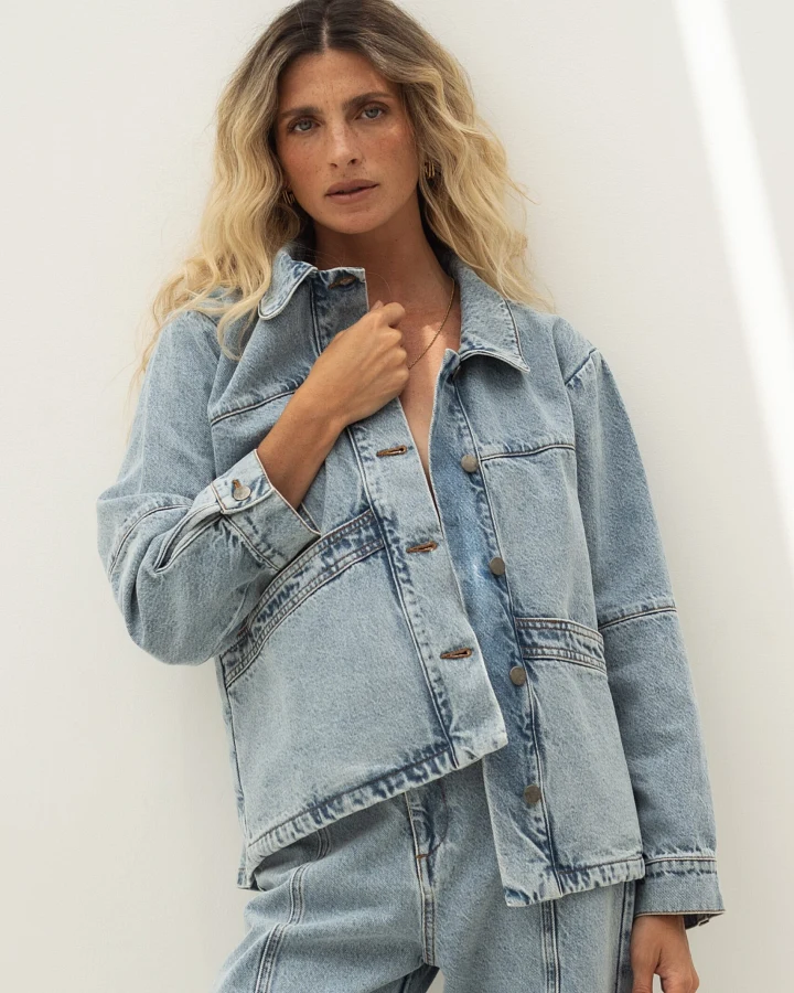 Näz Damen vegan Denim Jacket Marie Blau