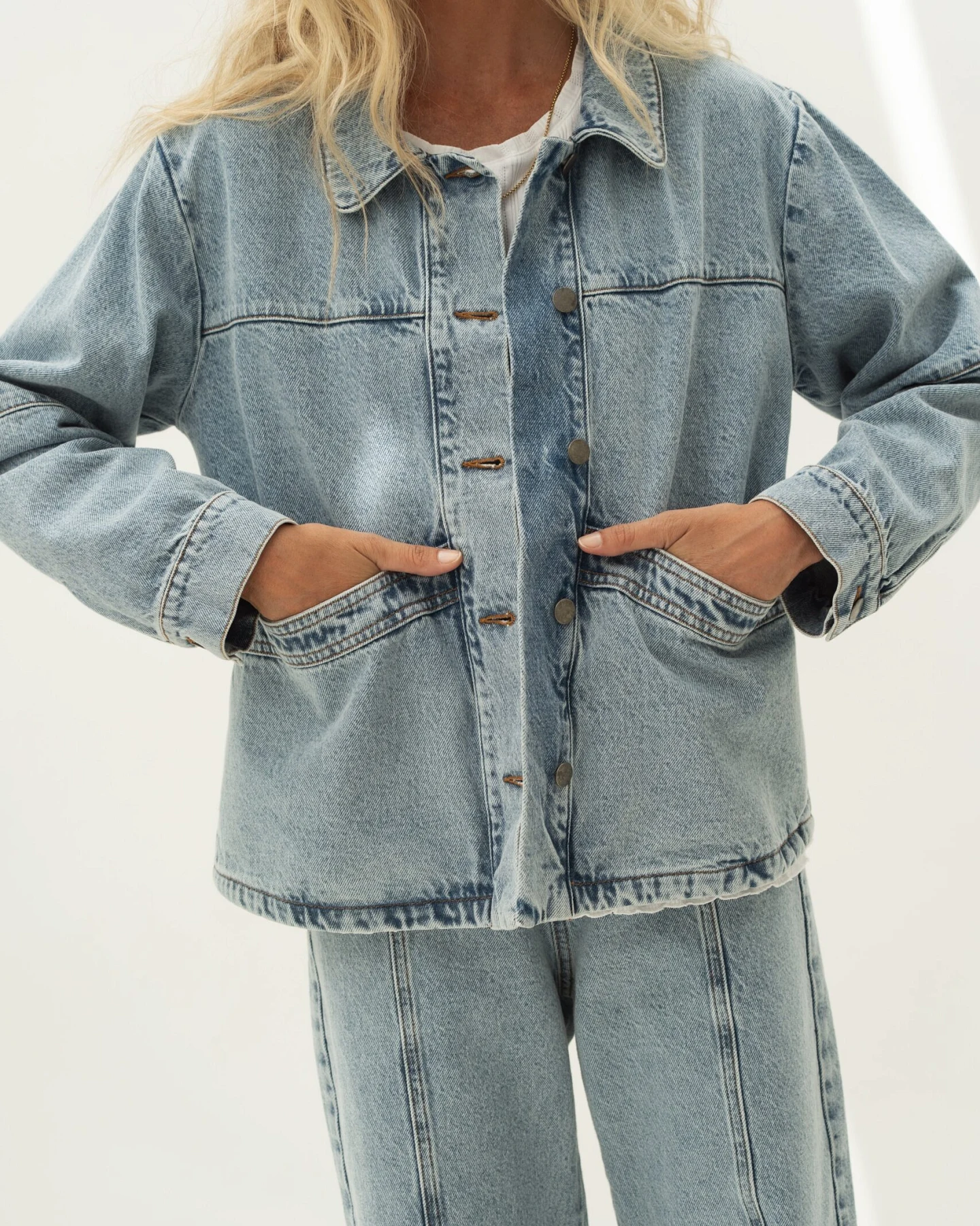 Näz Damen vegan Denim Jacket Marie Blau – Ansicht 2