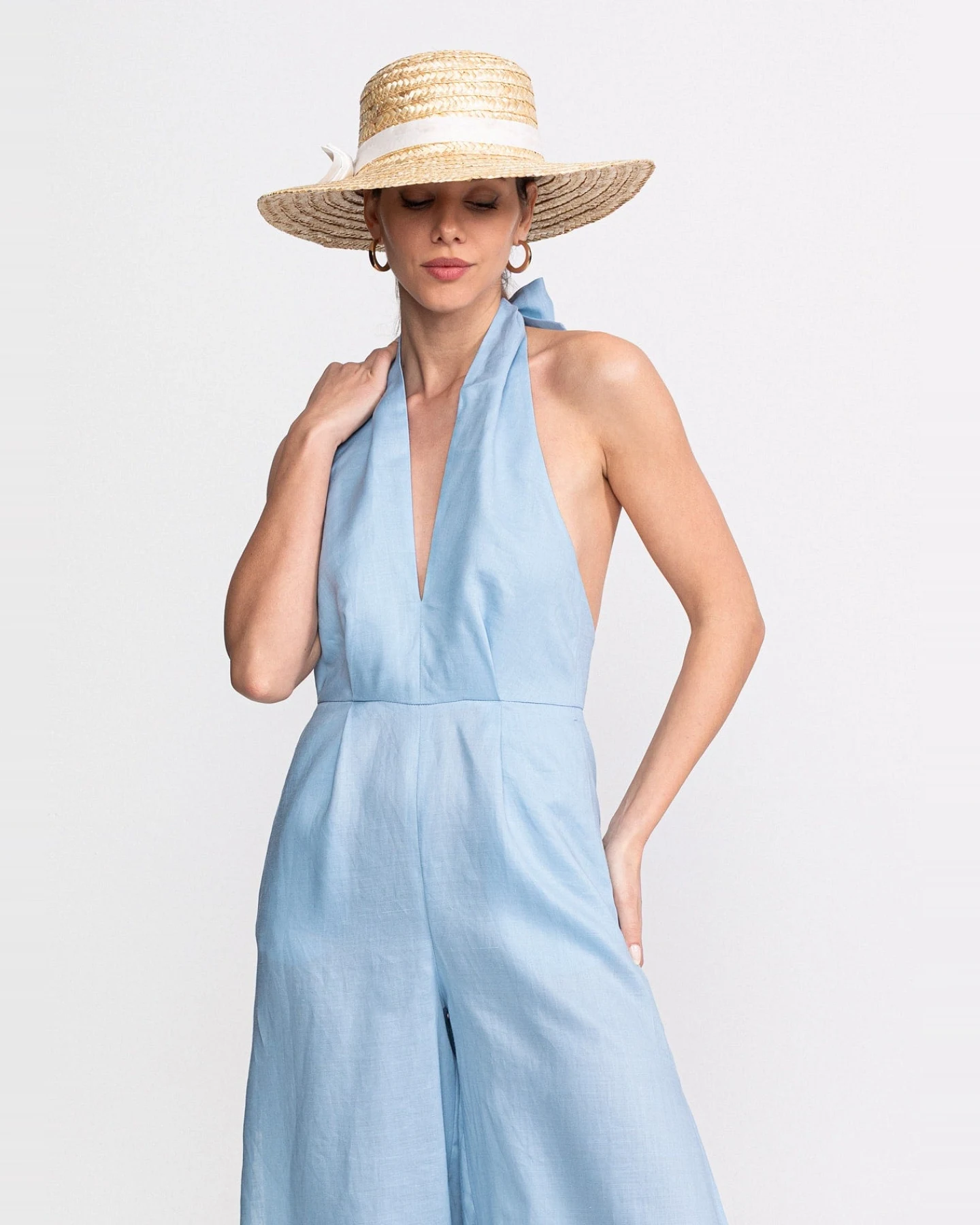 De IONESCU Damen vegan Jumpsuit Eforie Aqua – Ansicht 2
