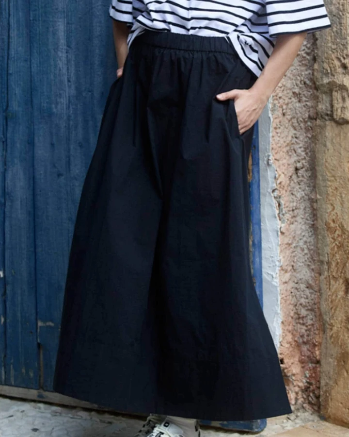 WOTE Damen vegan Maxirock Schwarz