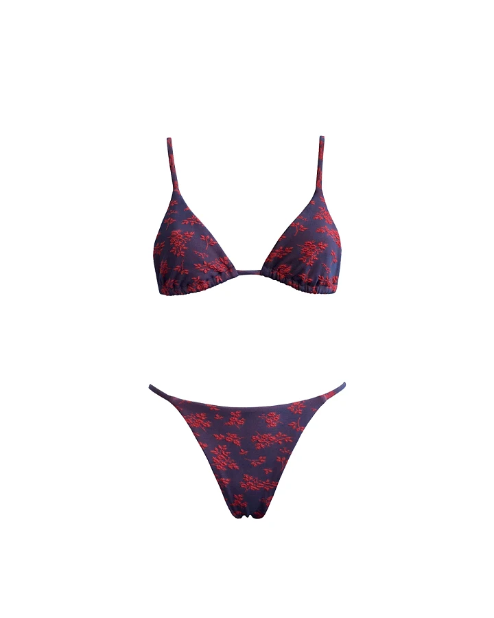 Anekdot Damen vegan Bikini Set Olbia Floral Jacquard Blau/Rot