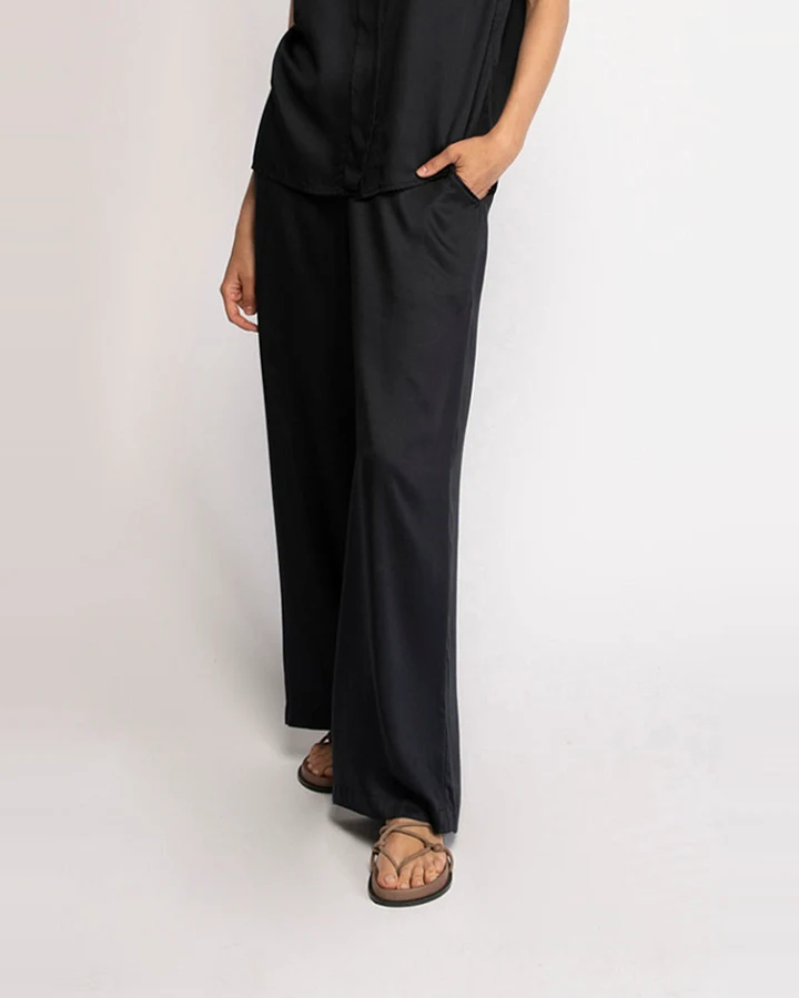 Neu Nomads Damen vegan Hose Carina Palazzo Schwarz