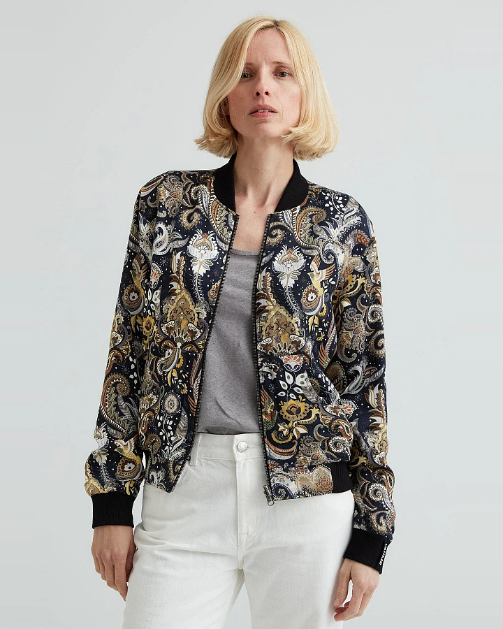 Yahmo Damen vegan Jacke Bomber Reversible Ruth Bird/Navy