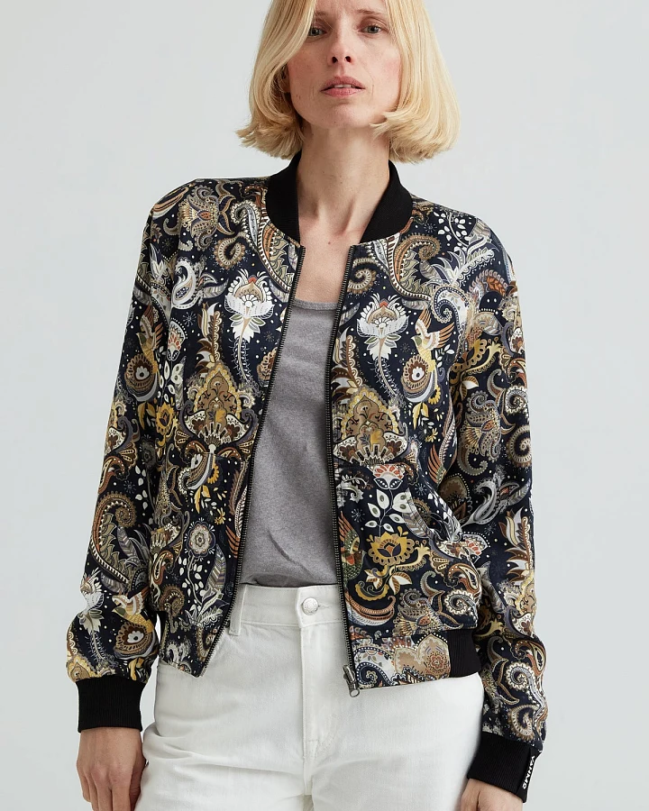 Yahmo Damen vegan Jacke Bomber Reversible Ruth Bird/Navy