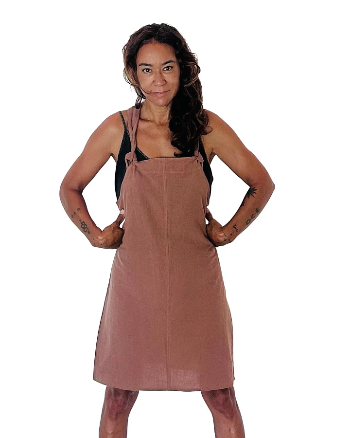 The Driftwood Tales Damen vegan Kleid Garten Marsala Braun