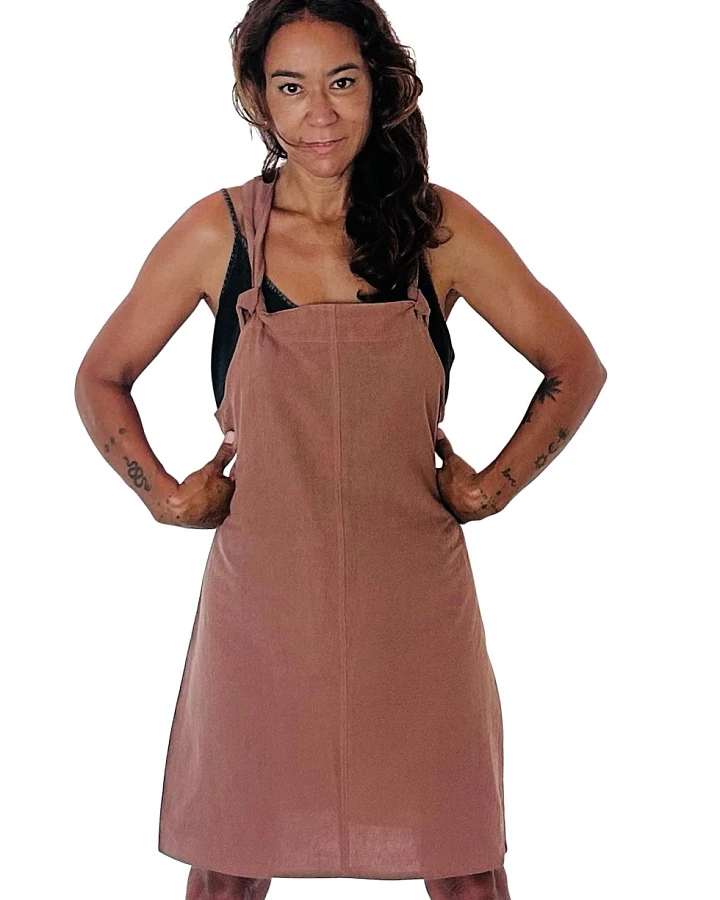 The Driftwood Tales Damen vegan Kleid Garten Marsala Braun