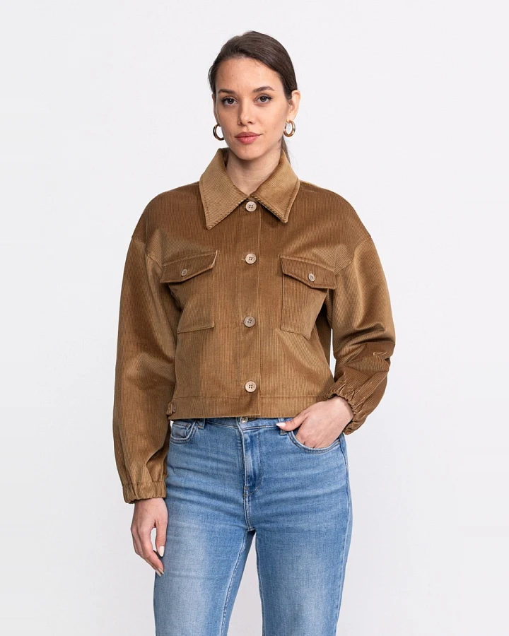 De IONESCU Damen vegan Jacke Corduroy Sibiel Camel