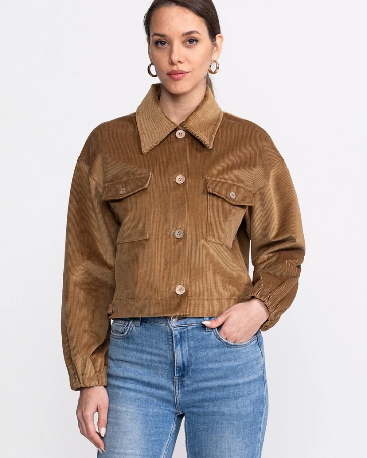 De IONESCU Damen vegan Jacke Corduroy Sibiel Camel