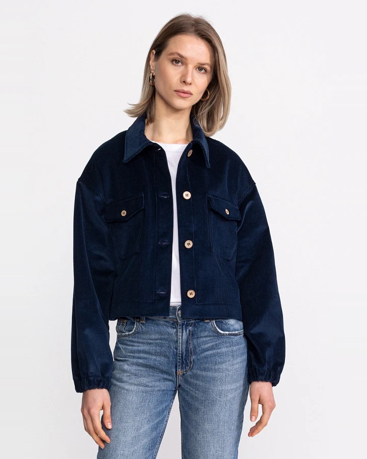 De IONESCU Damen vegan Jacke Corduroy Sibiel Blau