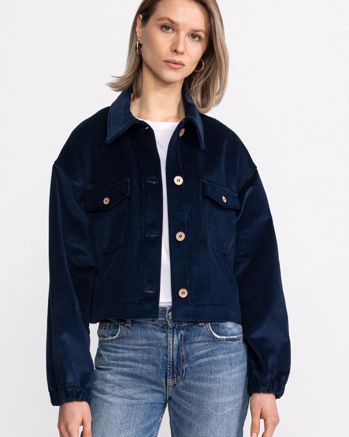 De IONESCU Damen vegan Jacke Corduroy Sibiel Blau
