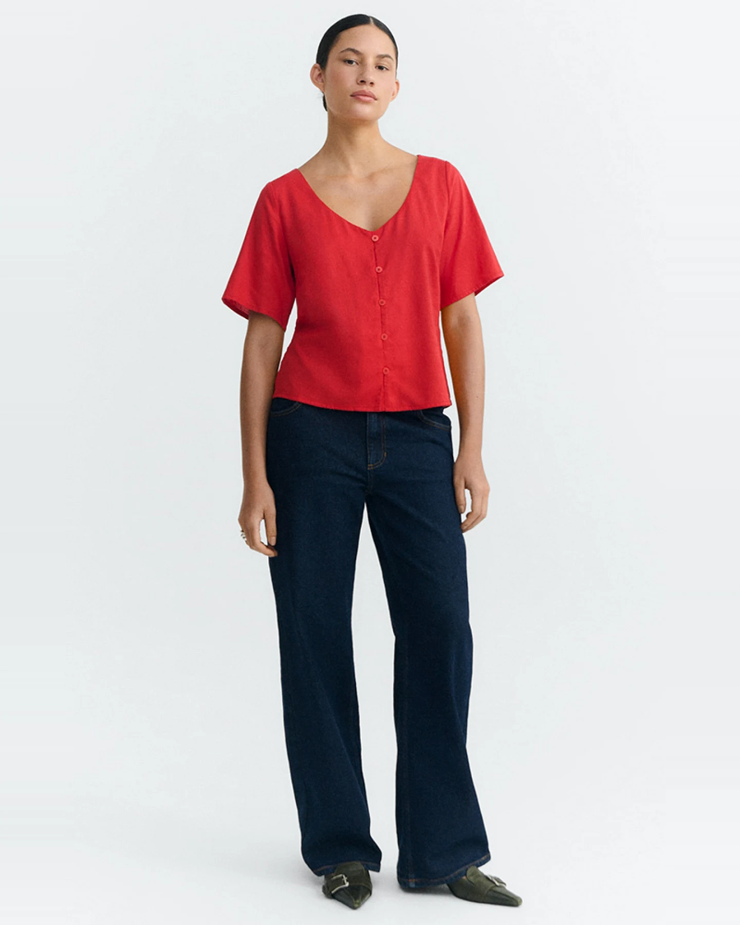 Thinking MU Damen vegan Bluse Leia Clavel Rot – Ansicht 2