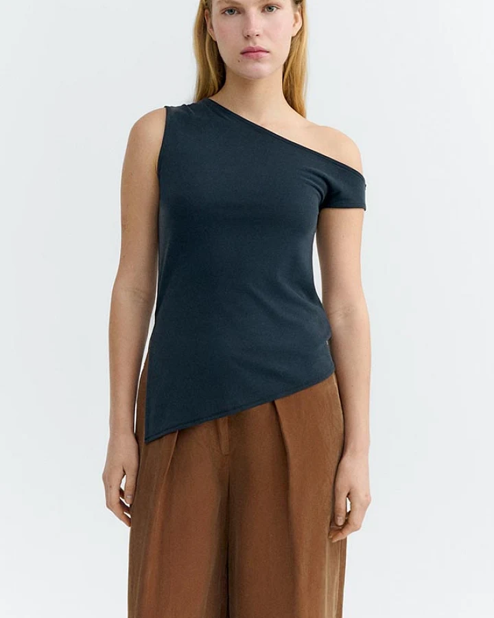 Thinking MU Damen vegan Top Zohar Schwarz