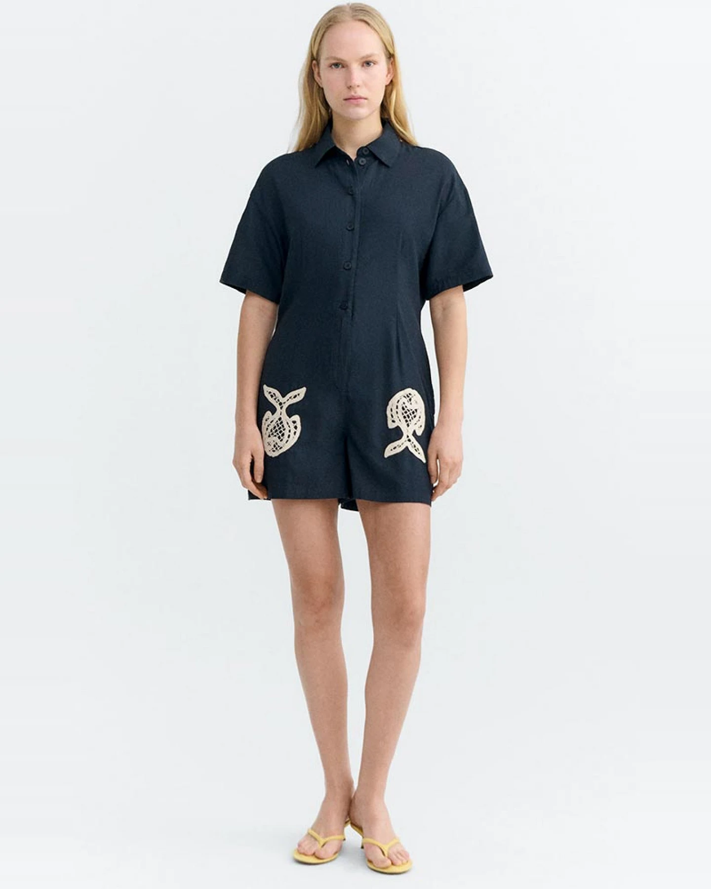 Thinking MU Damen vegan Jumpsuit Roberta Fish Navy – Ansicht 2