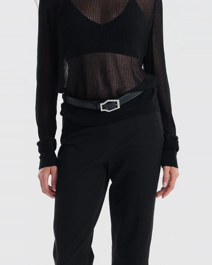 Prev Damen vegan Gürtel Karel Midi Schwarz