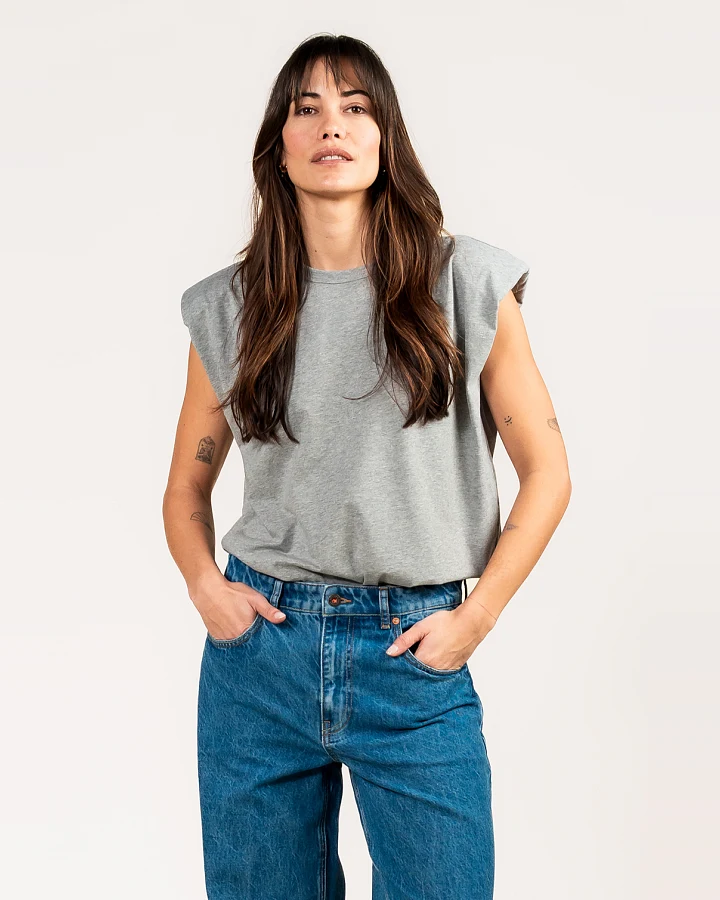 Kuyichi Damen vegan T-Shirt Lily Hellgrau