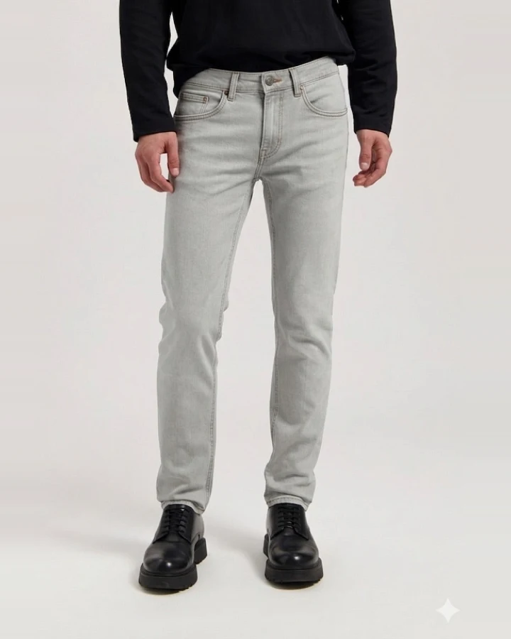 MUD Jeans Herren vegan Jeans Dunn Low Tapered Faded Grau
