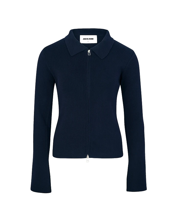 JAN 'N JUNE Damen vegan Zip Strickjacke Tyrie Nightfall