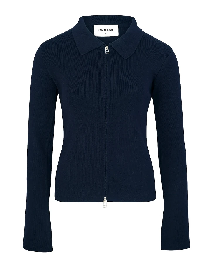 JAN 'N JUNE Damen vegan Zip Strickjacke Tyrie Nightfall