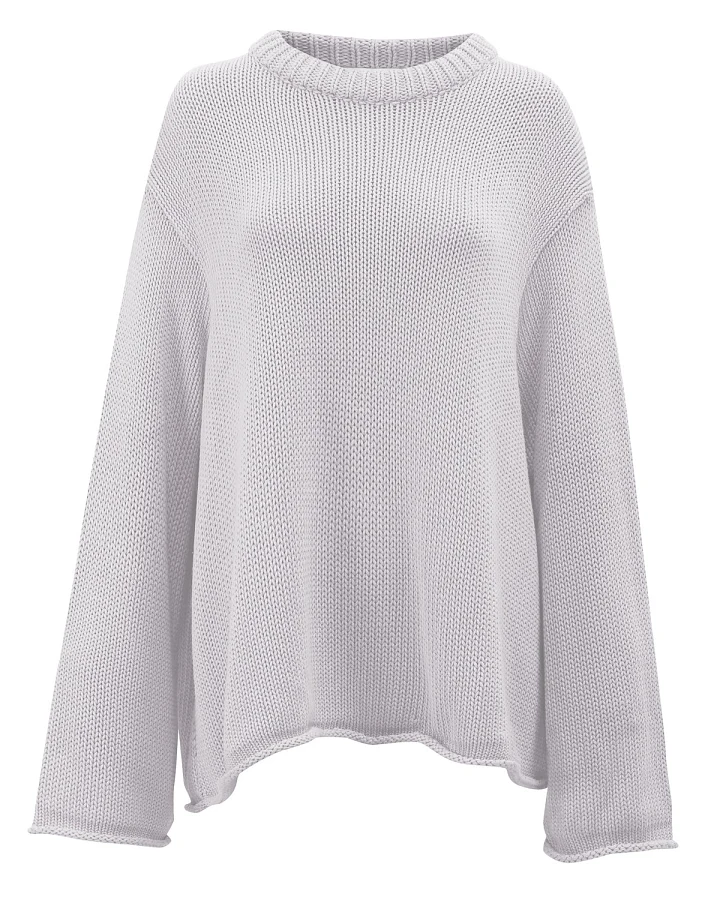 JAN 'N JUNE Damen vegan Pullover Sona Hellgrau