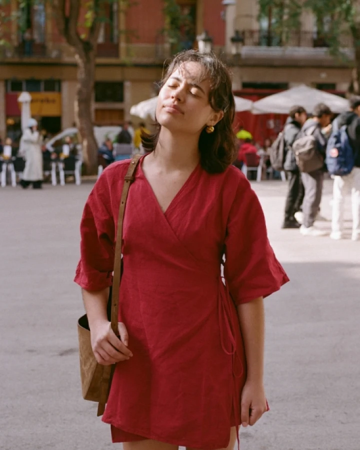 Nénés Damen vegan Kleid Valentine Bordeaux