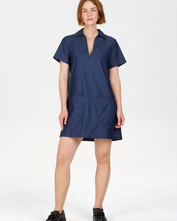 KOMODO Damen vegan Kleid Talia Midwash Blau