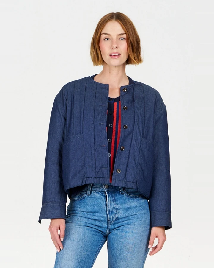 KOMODO Damen vegan Jacke Lottie Midwash Blau