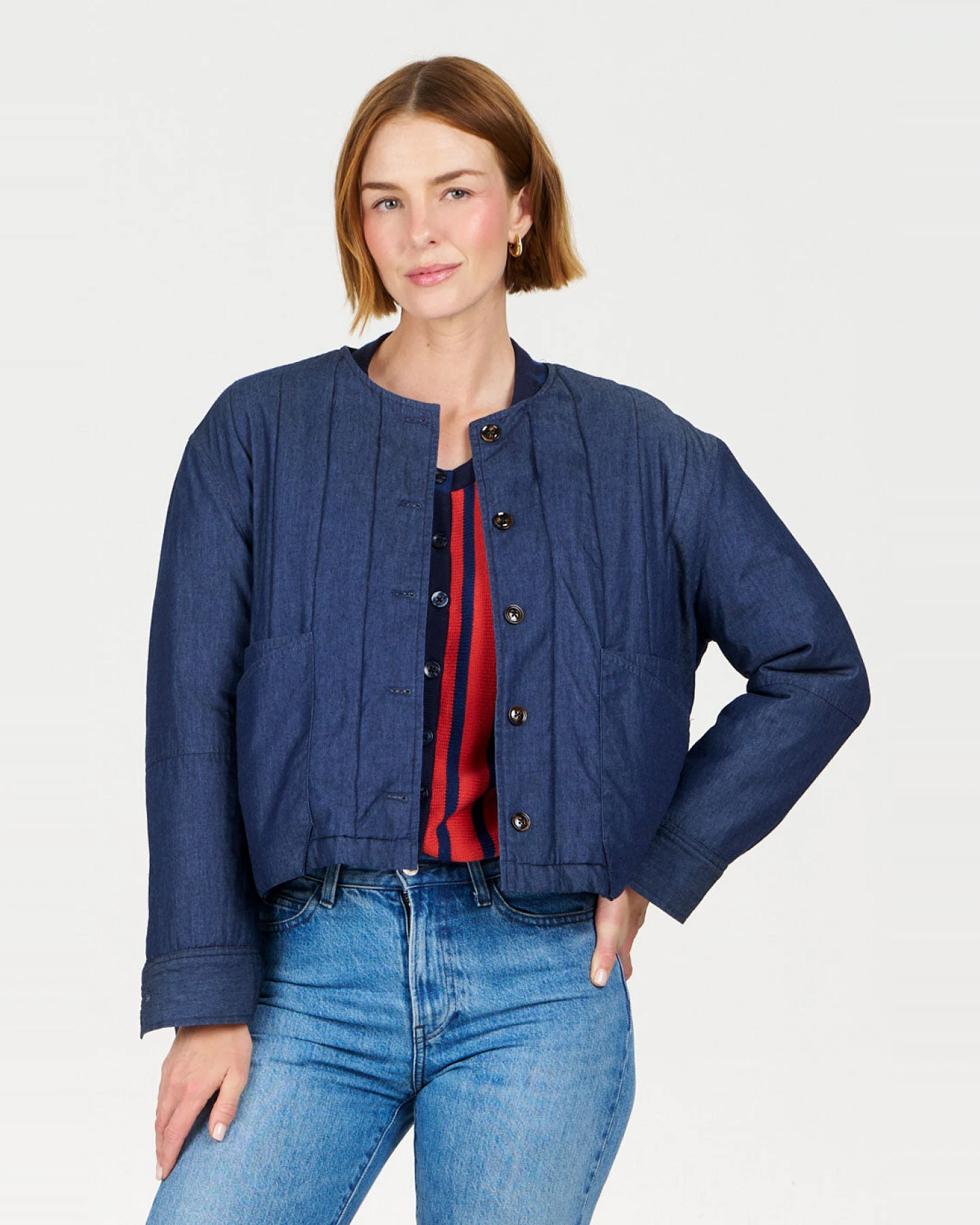 KOMODO Damen vegan Jacke Lottie Midwash Blau – Ansicht 2
