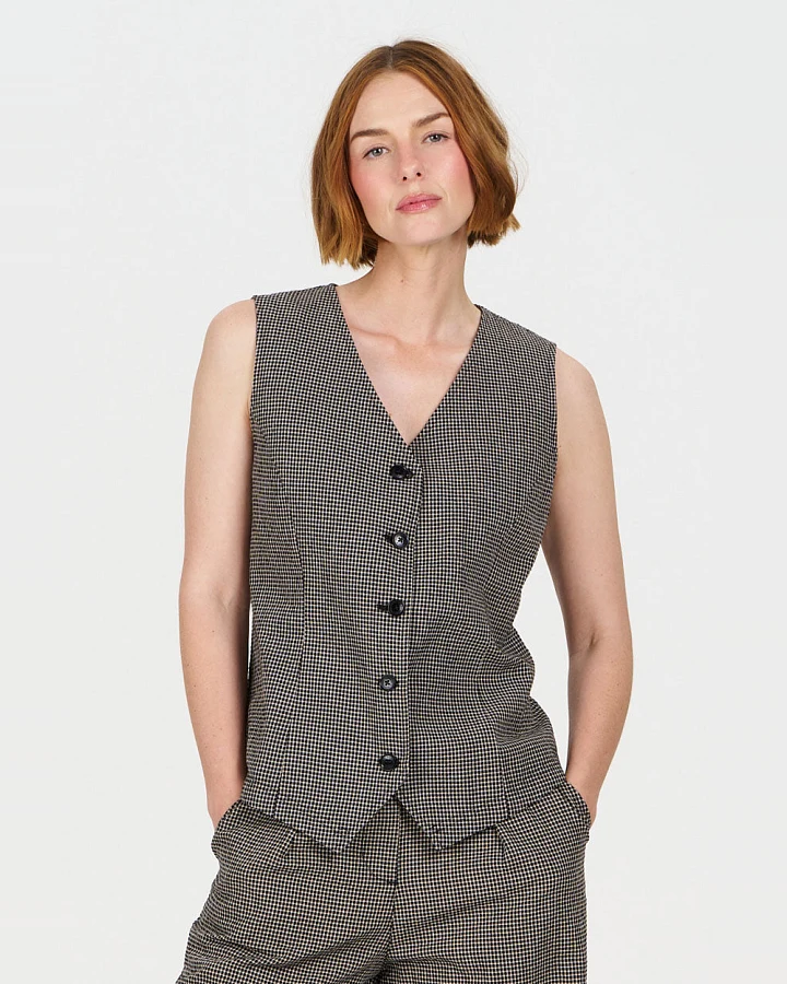 KOMODO Damen vegan Weste Tessa Check
