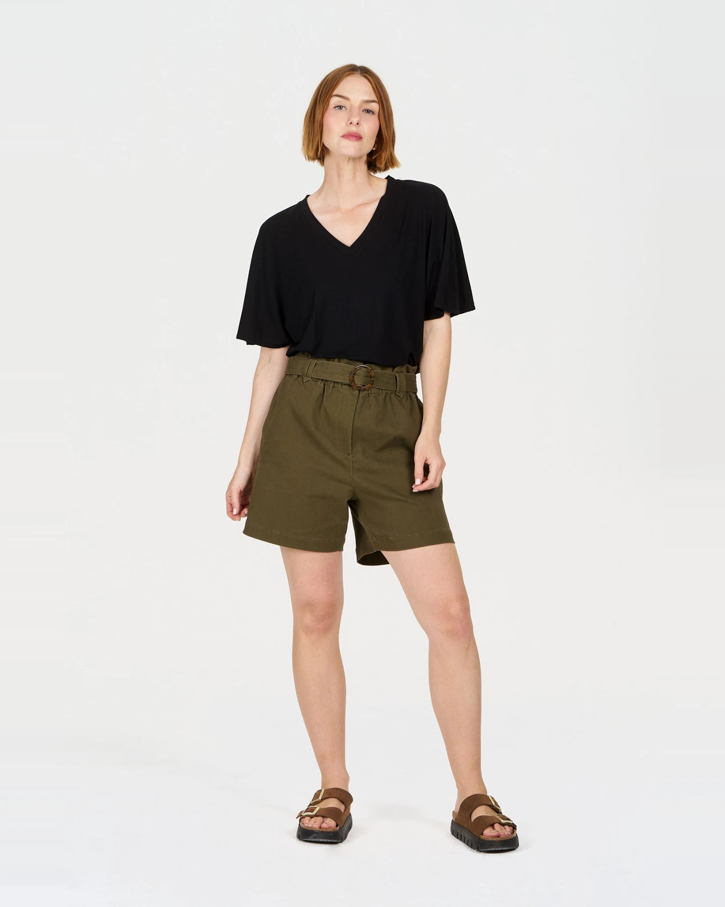 KOMODO Damen vegan Shorts Amelia Khaki – Ansicht 2