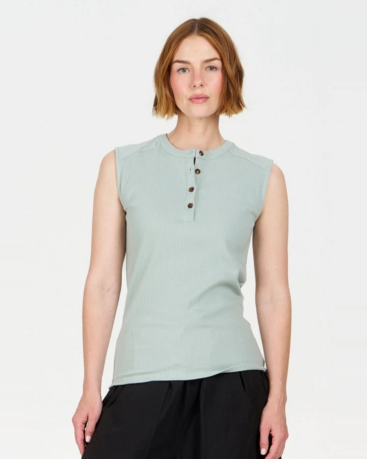 KOMODO Damen vegan Tank Top Tina Rib Grün