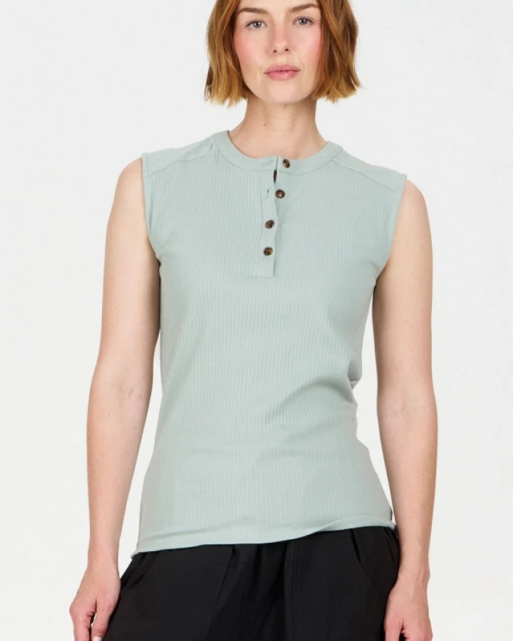 KOMODO Damen vegan Tank Top Tina Rib Grün