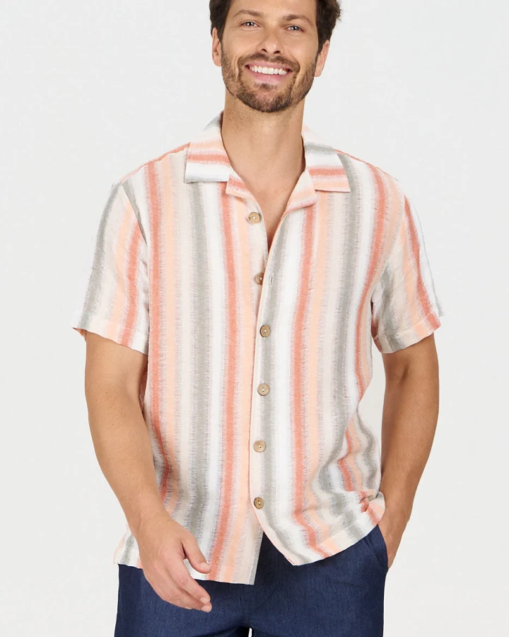 KOMODO Herren vegan Shirt Wave Multicolor Gestreift