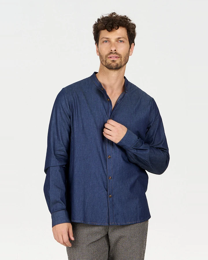 KOMODO Herren vegan Hemd Robbie Chambray Mid Wash Blau