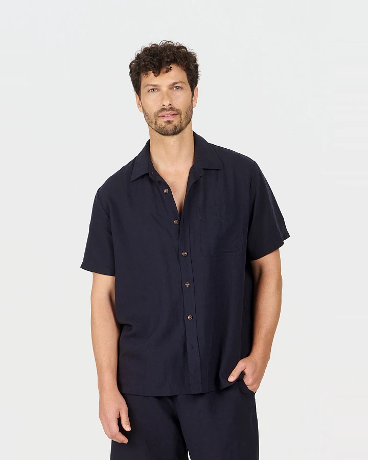 KOMODO Herren vegan Hemd Loyle Navy