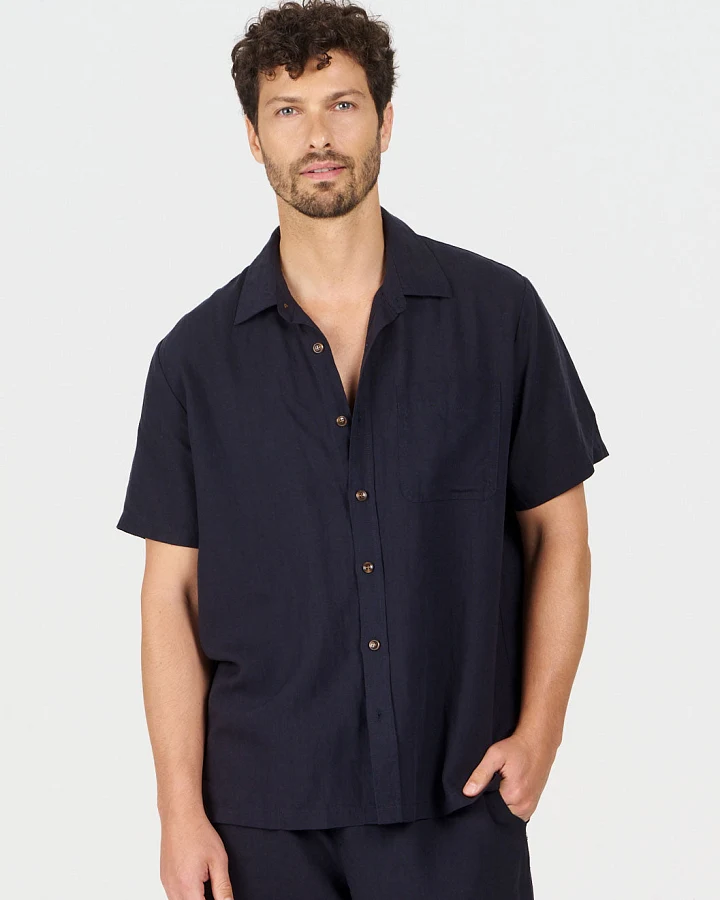 KOMODO Herren vegan Hemd Loyle Navy