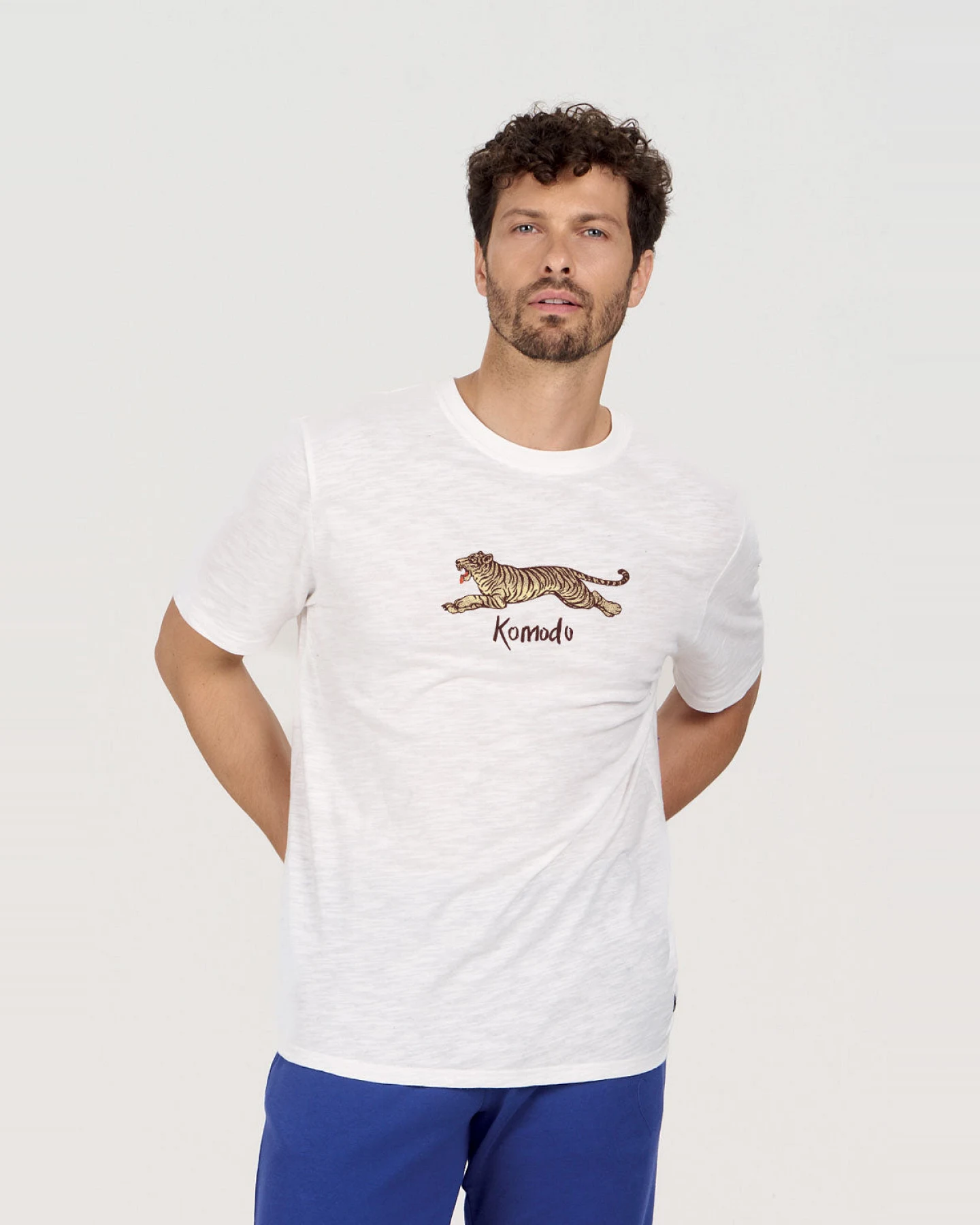 KOMODO Herren vegan T-Shirt Le Tigre Weiß – Ansicht 2