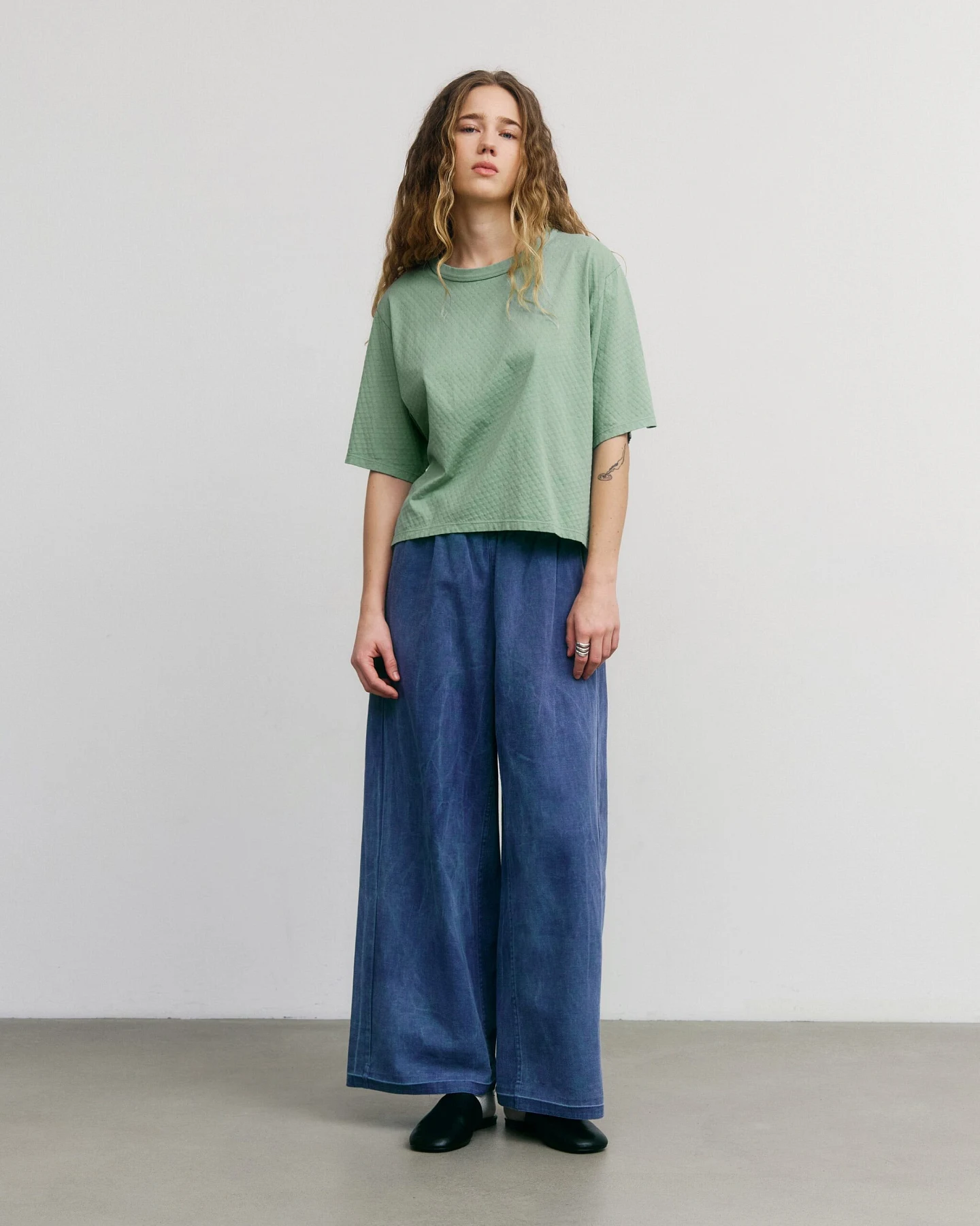 Rotholz Damen vegan T-Shirt Textured Seafoam Green – Ansicht 2